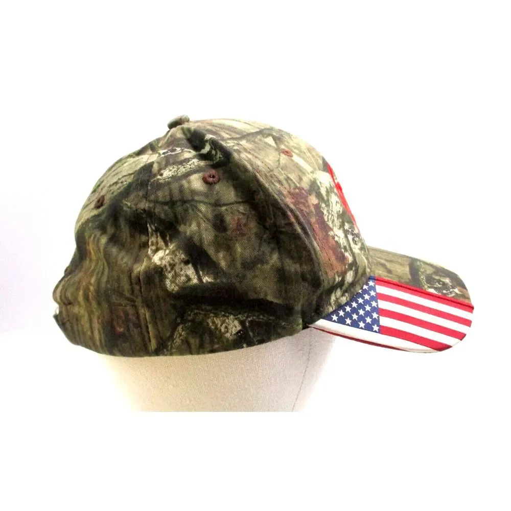 Mossy Oak Break-up Camo CFS American Flag Strapback Trucker Hat‎ Cap New w/tag
